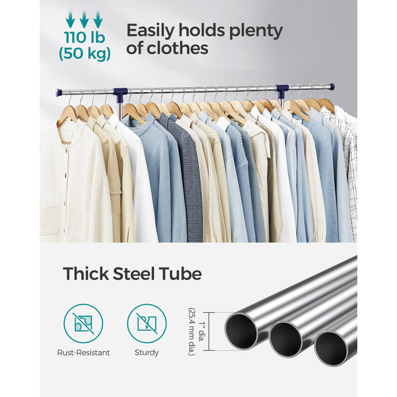 Adjustable Rolling Clothing Rack