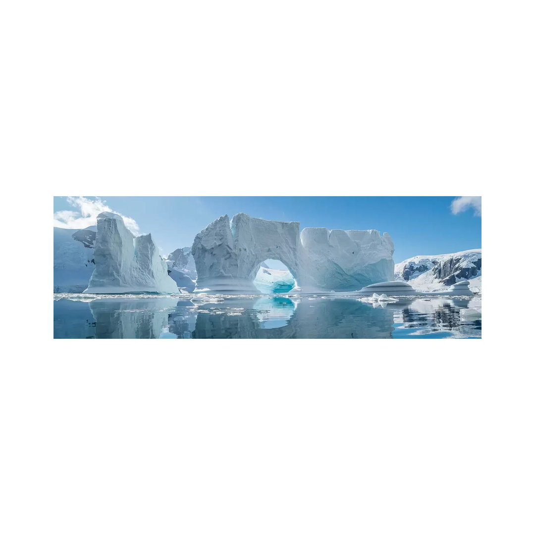 Icebergs Floating In The Southern Ocean, Antarctic Peninsula, Antarctica - Wrapped Canvas Panoramic Print