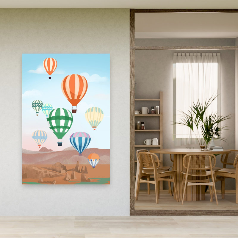Cappadocia Colorful Peaceful Serene Landscape Mountain Wall Art Print 1 Piece Wrapped Canvas Wall Art, 152.4cm H x 101.6cm W