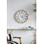 Horloge murale 23,5 x 2,5 x 23,5 po à chiffres romains rétro avec bordure dorée