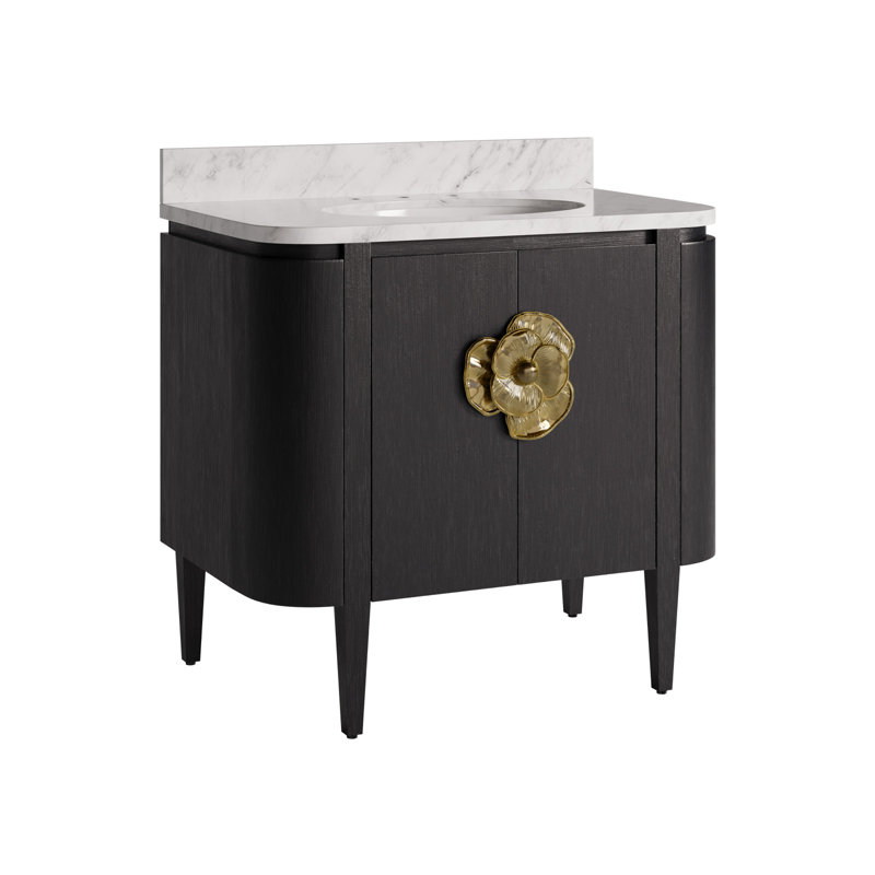 Briallen 36" Vanity with Oval Undermount Sink, Black