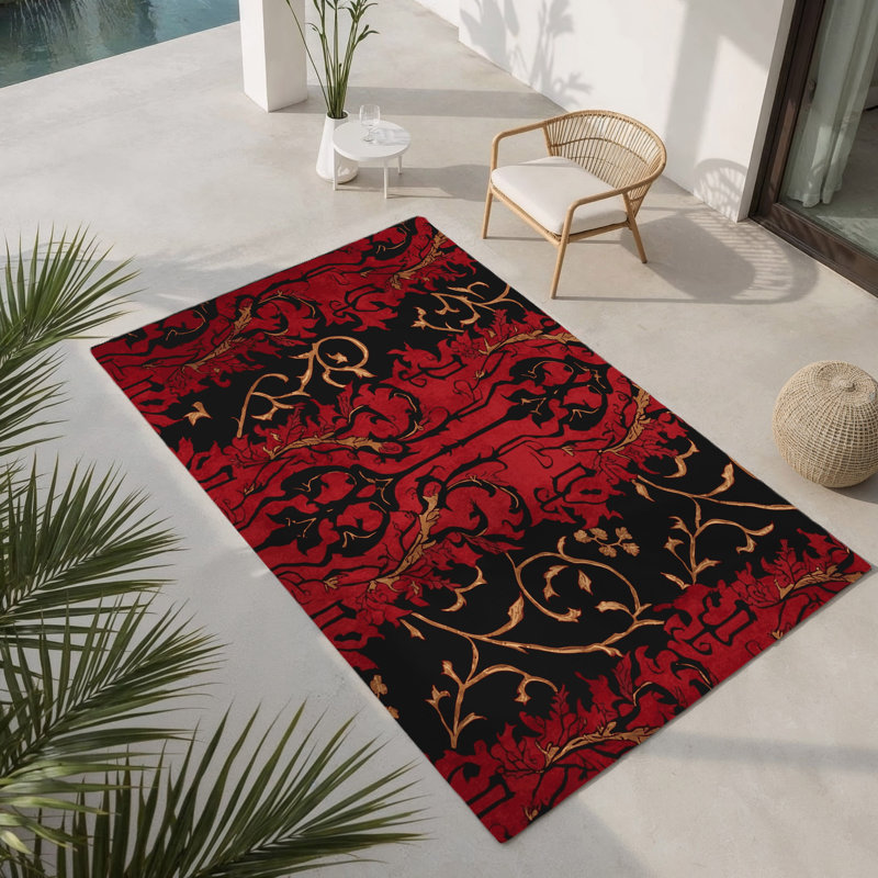 Tapis intérieur et extérieur Golden Diadem, Rectangulaire 8 pi x 10 pi