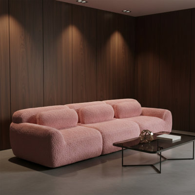 Canapé modulaire en tissu doux et moelleux de 114 pouces