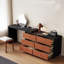 Coiffeuse avec miroir lumineux, 6 tiroirs, 1 chaise