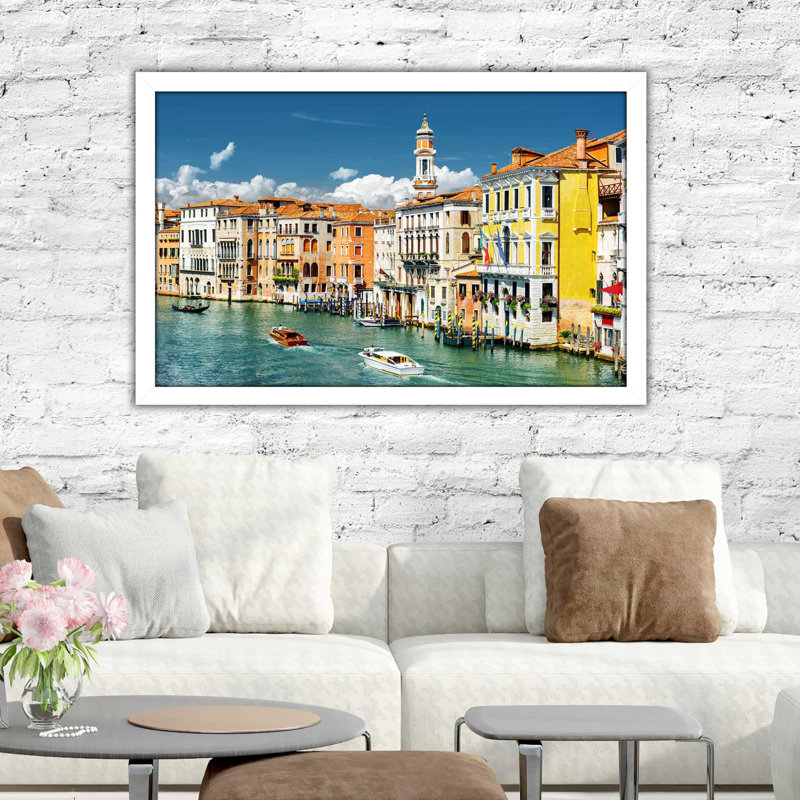 " Venetian Lifestyle ", 27.5" H x 39.5" W x 0.75" D, White Framed