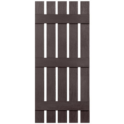Three Batten, Five Board Open Vinyl Shutters Pair