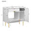Meuble-lavabo de salle de bain moderne de 36 po, lavabo en résine, grand abattant, rangement, surface lisse, meuble-lavabo contemporain compatible avec robinet de 8 po, porte spacieuse, trou de déversement en surface