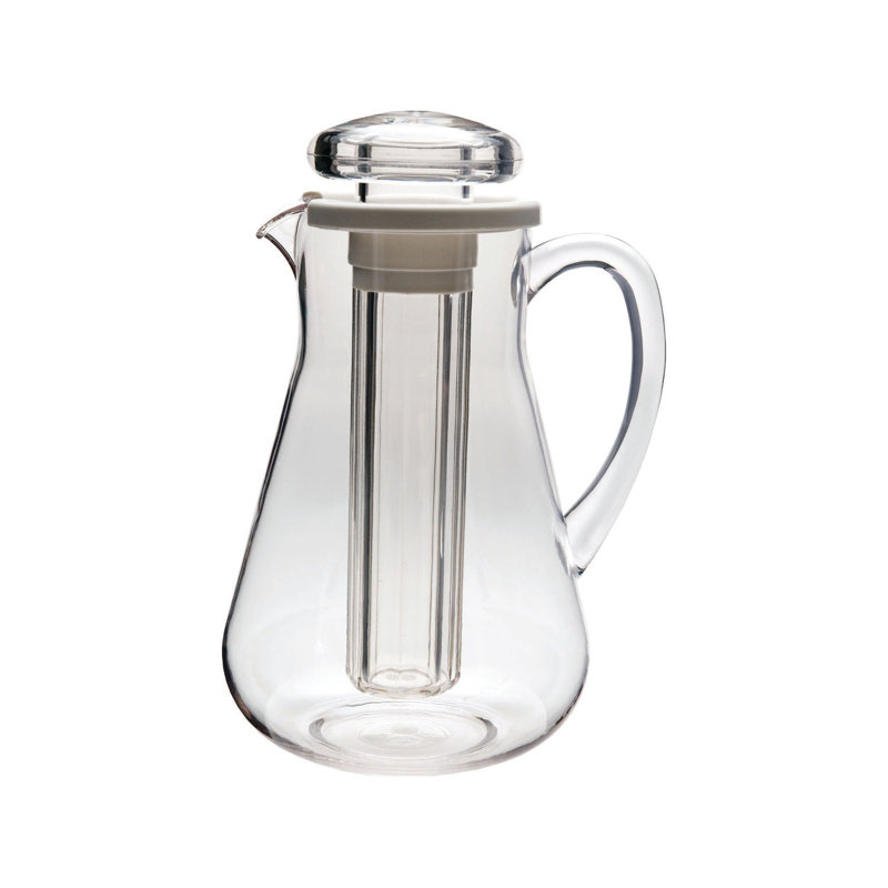 MWP Pitcher Plastic Pitcher with Ice Tube, 10.5" H x 6" W x 7.25" D