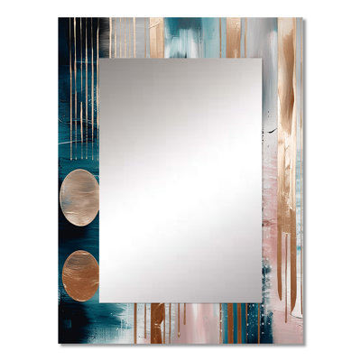 Soft Colors Shapes And Lines Marble IV - Marble Wall Mirror, Modern Decorative Mirror, Printed Metal Art