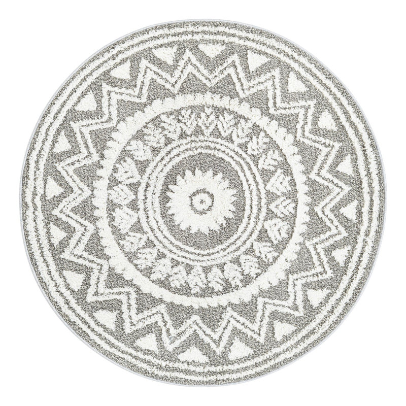 Mical Geometric Indoor Rug, Round 5'3"