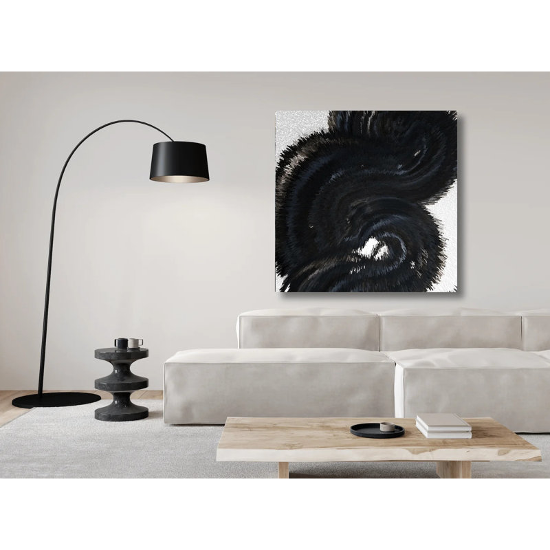 Hertz I - reproduction d'art sur toile, Toile avec cadre brun, H 36 po x l 36 po x P 1,75 po