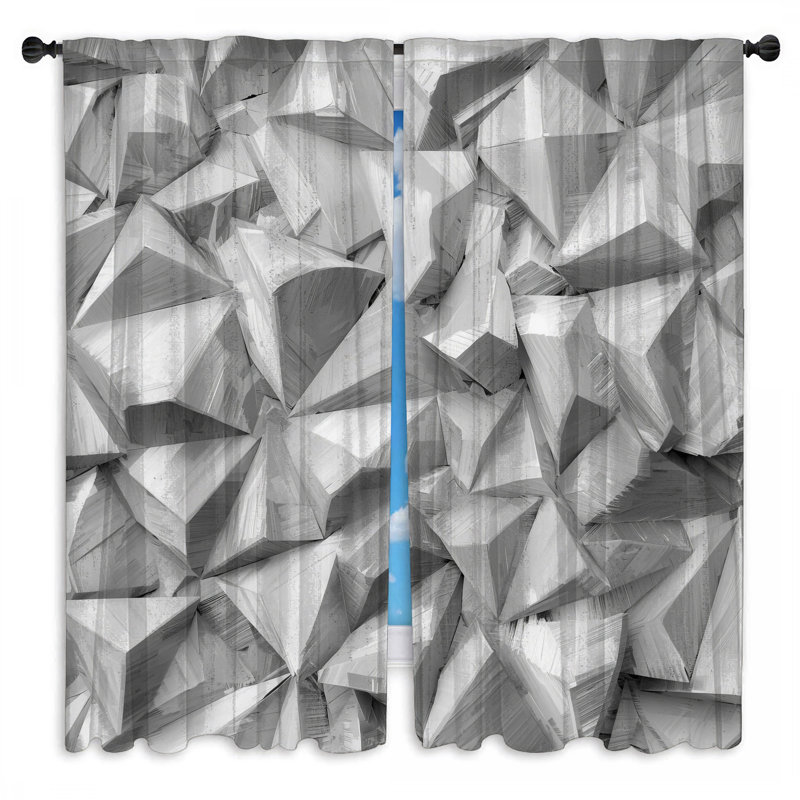 Rideaux de fenêtre à facettes à texture géométrique et obscurcissant - 2 panneaux, 20 po x 50 po - 2 panneaux, Transparent