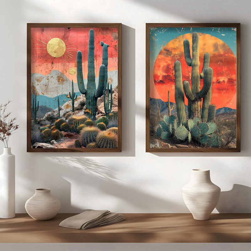 Elegant Decorative Framed MDF Paintings (2 Pieces), 19.7 x 27.6 x 0.1 inches | 100% MDF with 3 mm Thickness, 100% Spruce Frame | UV Printed Artwork for Stylish Home Décor & Modern Aesthetics