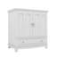 30-Inch Bathroom Vanity With Sink, Bathroom Sink Unit With Integrated Countertop & Silver Details, Adjustable Shelf, Divided Drawer-121088146
