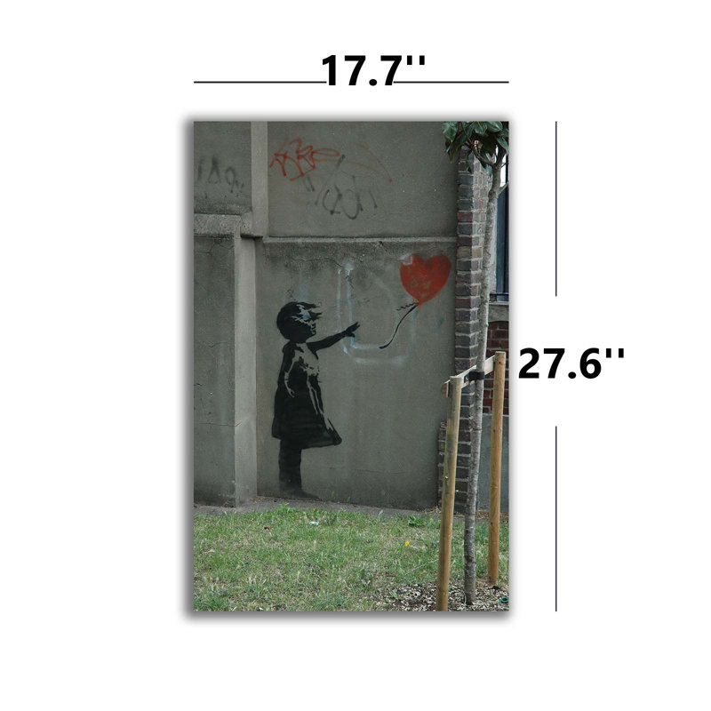 «Girl With Heart Balloon», toile graffiti