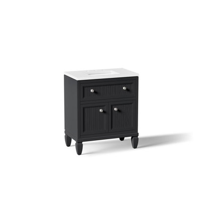 Hearthaven 30'' Free Standing Single Bathroom Vanity Cabinet with Sink and Quartz Top