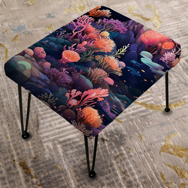 Rose sous-marin corail Dreamscape - repose-pieds rectangulaire bord de mer