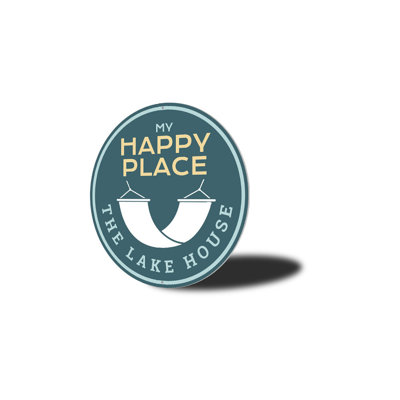 Plaque en aluminium Happy Place Lake House
