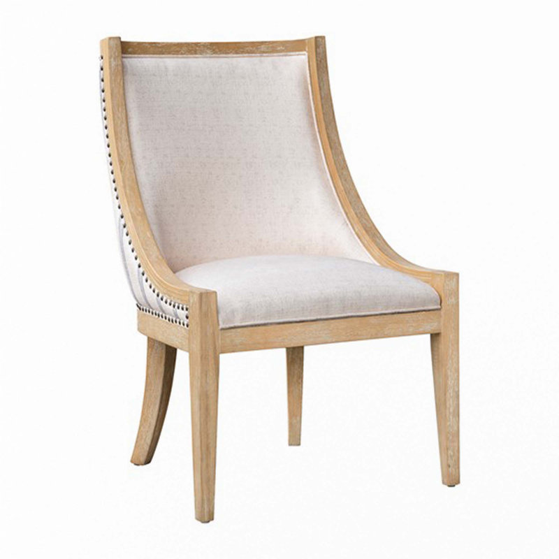 Chaise rembourrée avec garniture cloutée, Noir, Noir