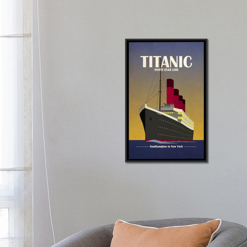 « titanic ocean, art déco » par michael tompsett, affiche rétro sur toile, H 48 po x l 32 po x P 1,5 po, Pas de tapis