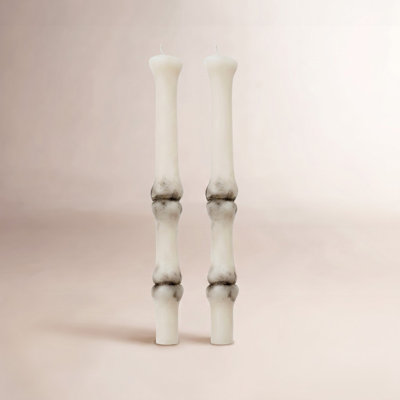 Unscented Bone Taper Candle In Box