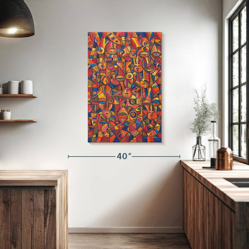 Leisha African Faces, 39" H x 26" W