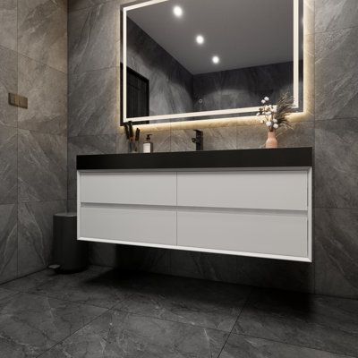Ensemble de meuble-lavabo simple mural 59 po Golitz