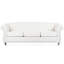 Fauteuil blanc à accoudoirs roulés de 83,79 po (213 cm). Conforme à la norme américaine TB117. Boucles de serrage profondes disposées en quinconce pour un ajustement uniforme. Pieds en bouleau avec revêtement protecteur facile à nettoyer. Intérieur en bois massif et contreplaqué.