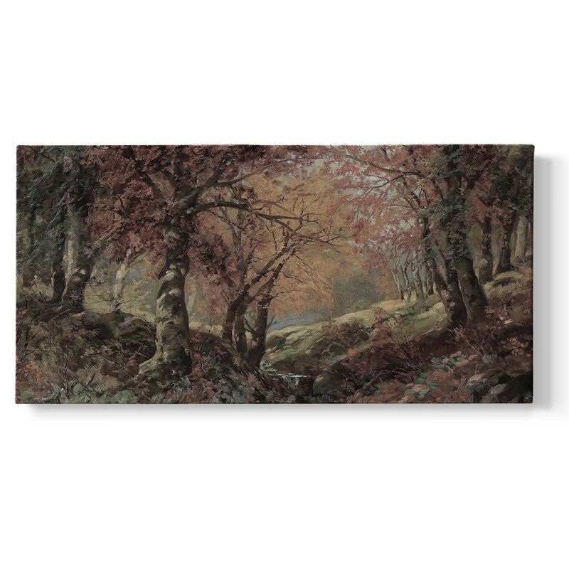 Paysage, série Dxxvi, toile tendue avec châssis, prête à être accrochée, H 21 po x l 41 po, Doré