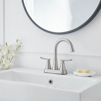 2-handle Bathroom Faucet with Drain Assembly