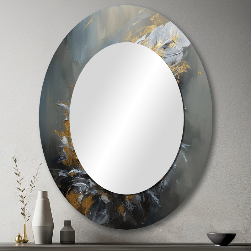Miroir mural ovale doré, 43 po x 33 po