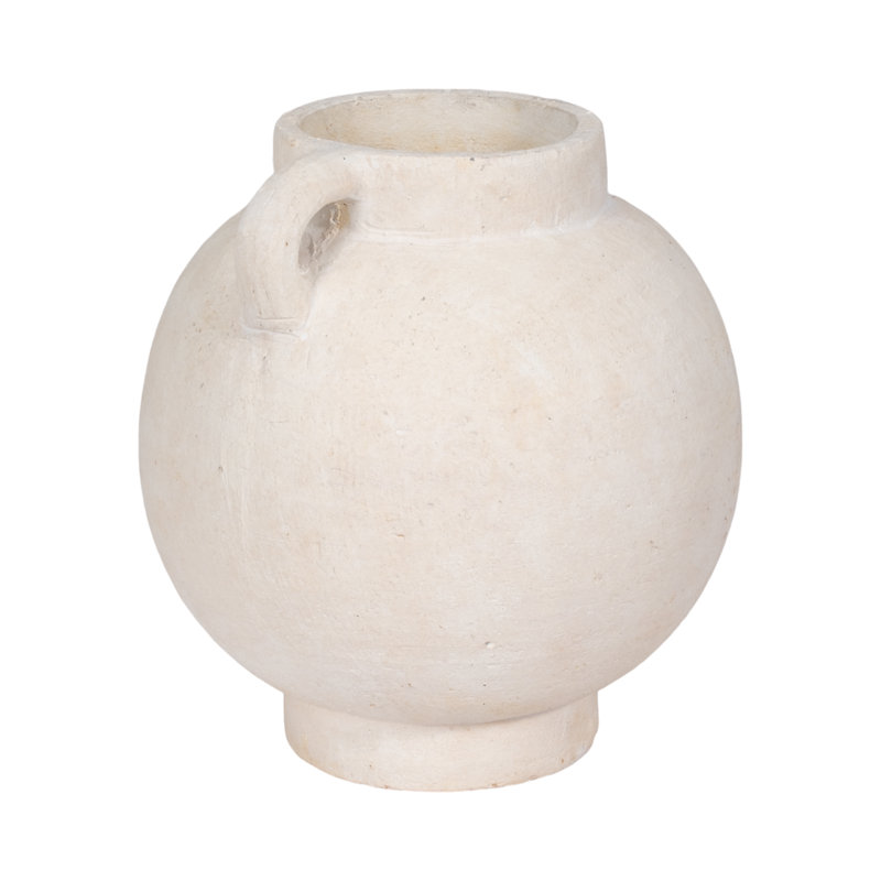 Handmade Ceramic / Porcelain Table Vase, White, Overall Height - 12"