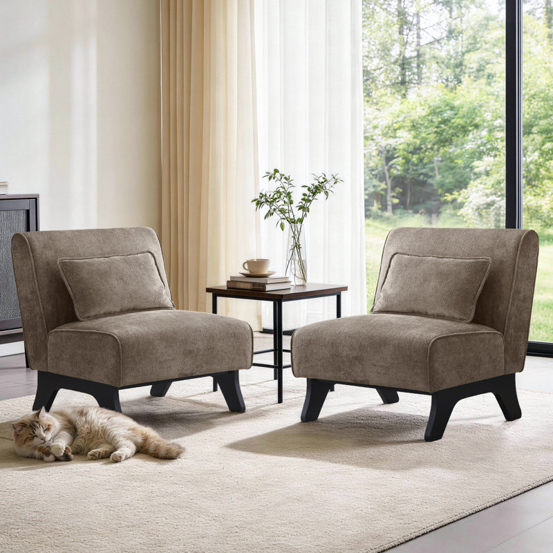 Upholstered Accent Chair, Dark Brown
