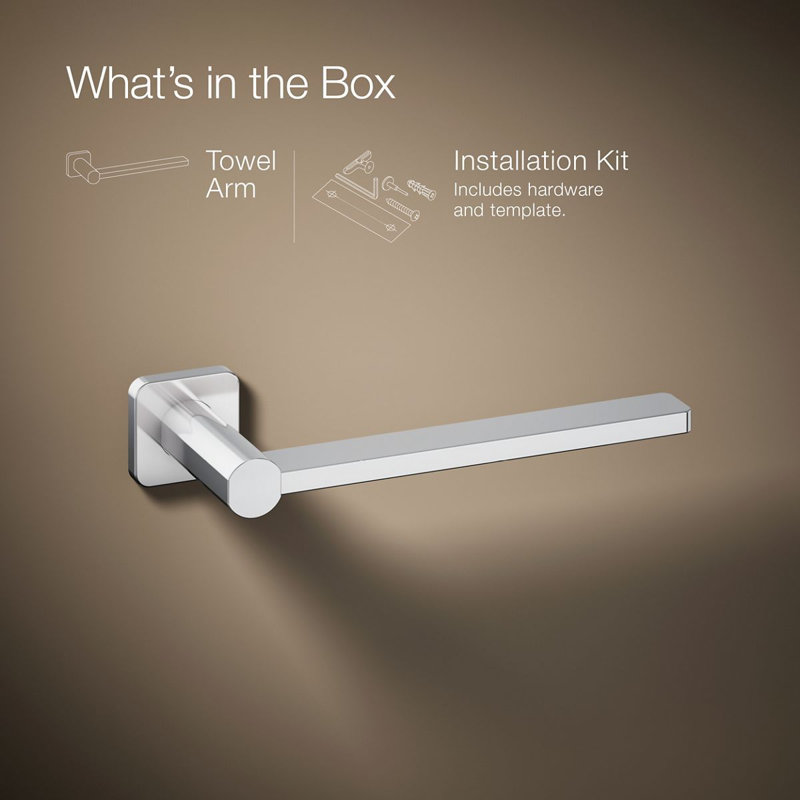 Parallel Towel Arm, Polished Chrome