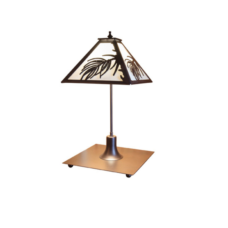 17" Wide Pine Needle Table Lamp