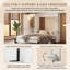Grand lit escamotable en bois avec garde-robe, lit escamotable mural peu encombrant avec bureau, vérins à gaz et station de charge, armoire murale multifonctionnelle pour la chambre à coucher