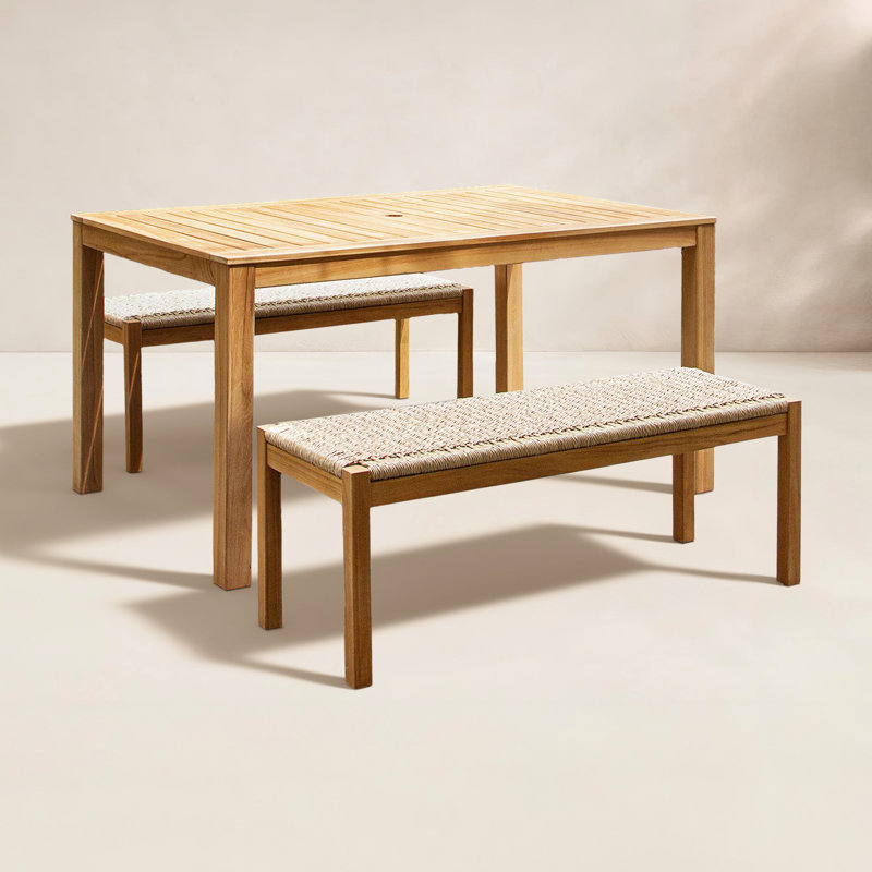 Seras Teak Wood 4-Person Dining Set