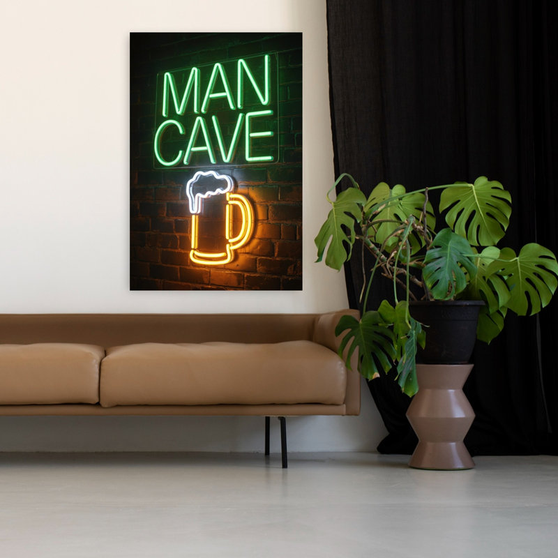 «Man Cave», art mural contemporain, H 48 po x l 32 po