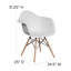 Chaise en plastique Herculaneum avec accoudoirs et pieds en bois-599380104