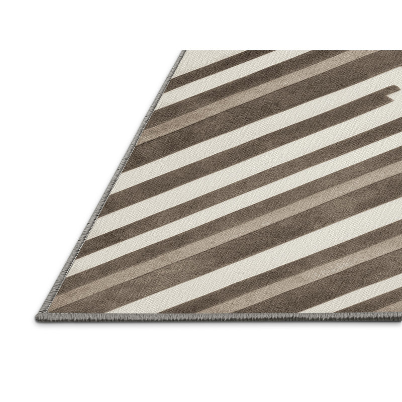 Tapis lavable rayé, Carré 8 pi