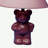13" Tall Ceramic Table Lamp, Teddy Bear Design With Pink Finish, Linen Shade