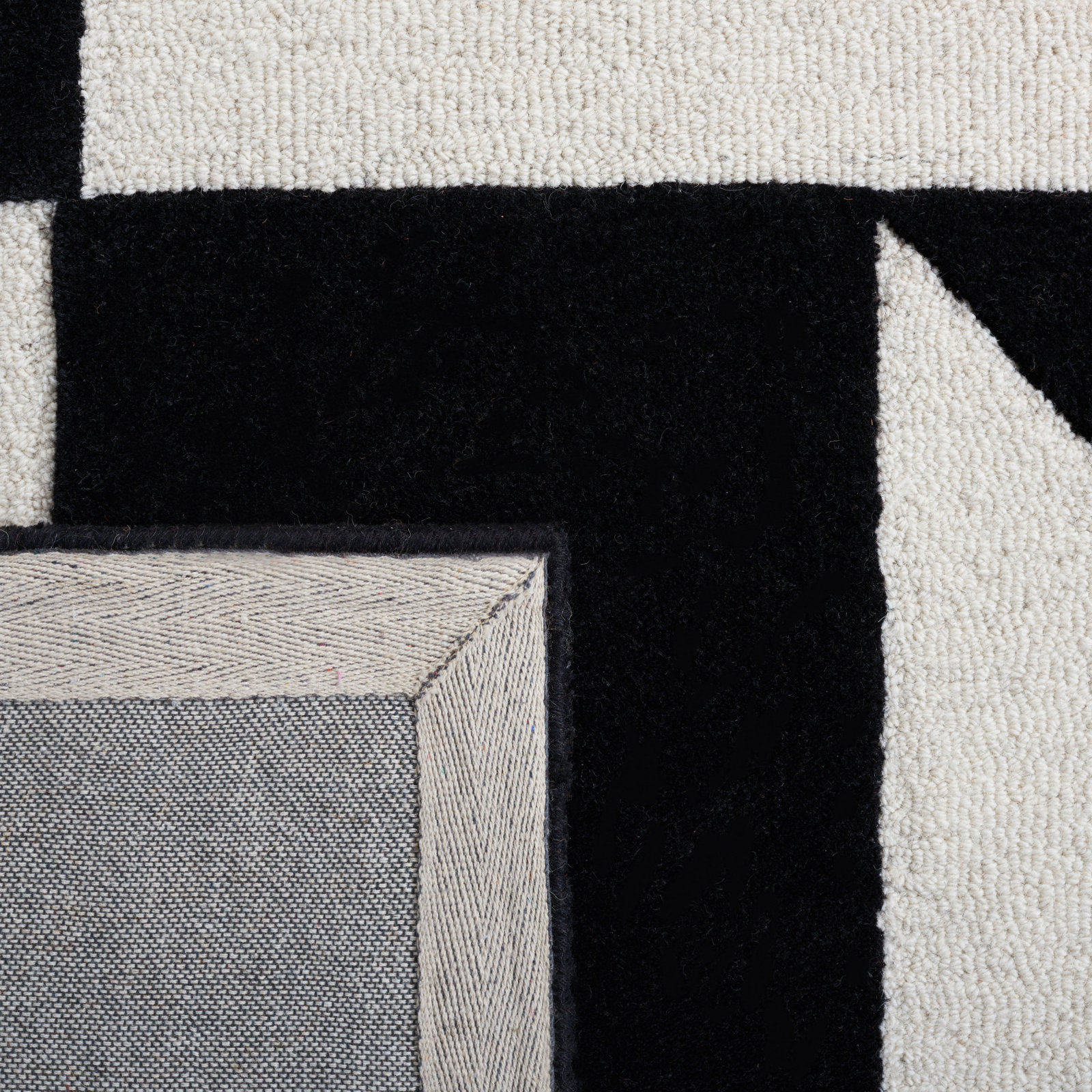 Felipe Handmade Wool Rust / Black Rug, Runner 2'3" x 8'