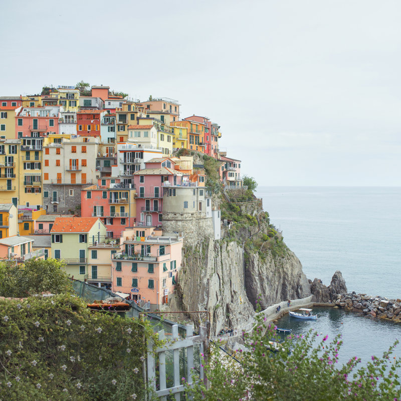 Manarola Cinque Terre, Italie, Blanc, H 30 po x l 30 po