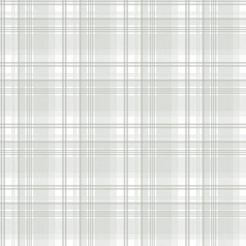 Nordic Elements Plaid Flat 32.81' L x 20.87" W Wallpaper Roll, Green/White/Gray