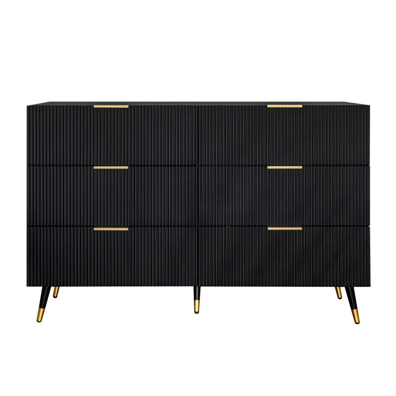 Chest Od Drawers Sideboard With 6 Drawers, Black