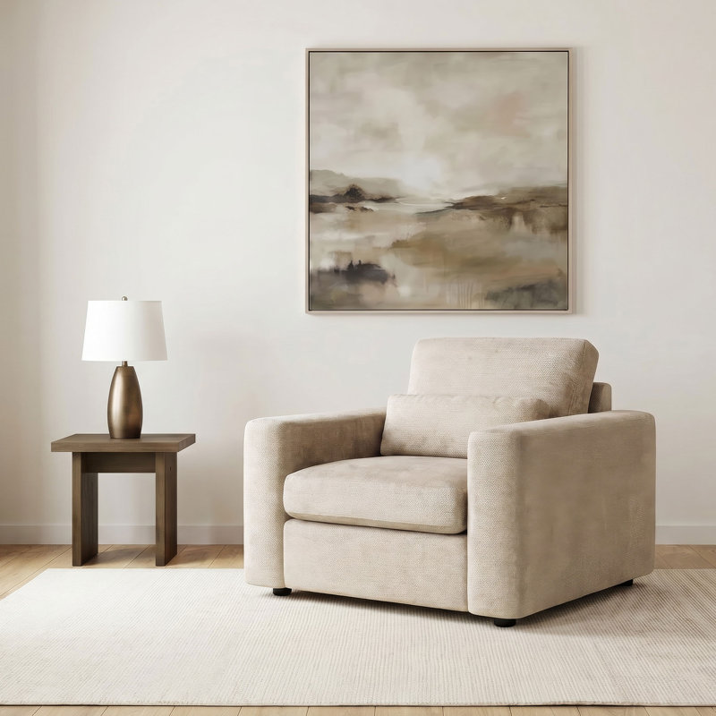 Fauteuil d'appoint en chenille Seguin Beige, Beige