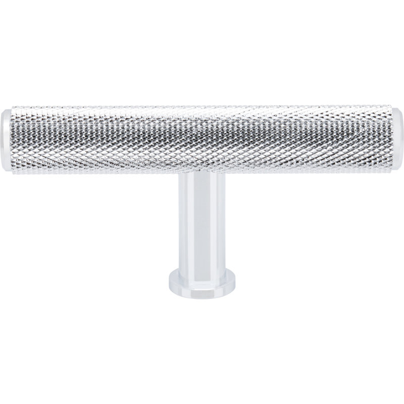 Beliza 2 3/4" Length Knurled T Knob, Polished Chrome