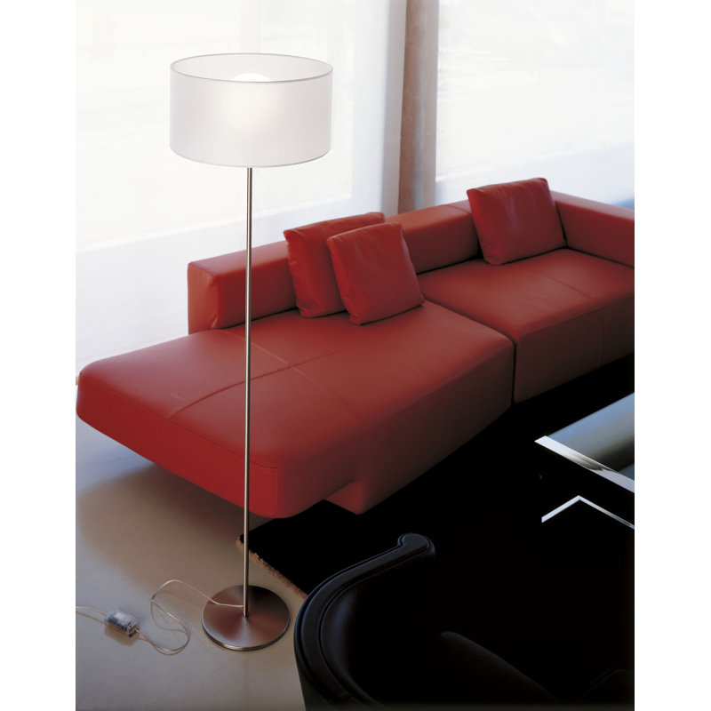 Fog 70.9'' Nickel Traditional Floor Lamp, White