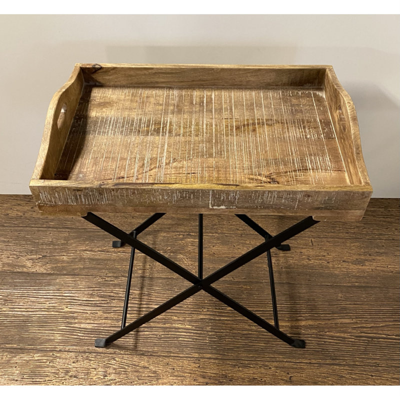 Solid Wood Top End Table