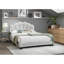 1 tête de lit double en tissu de laine à motif floral avec cadre de lit plateforme entièrement rembourré à DEL